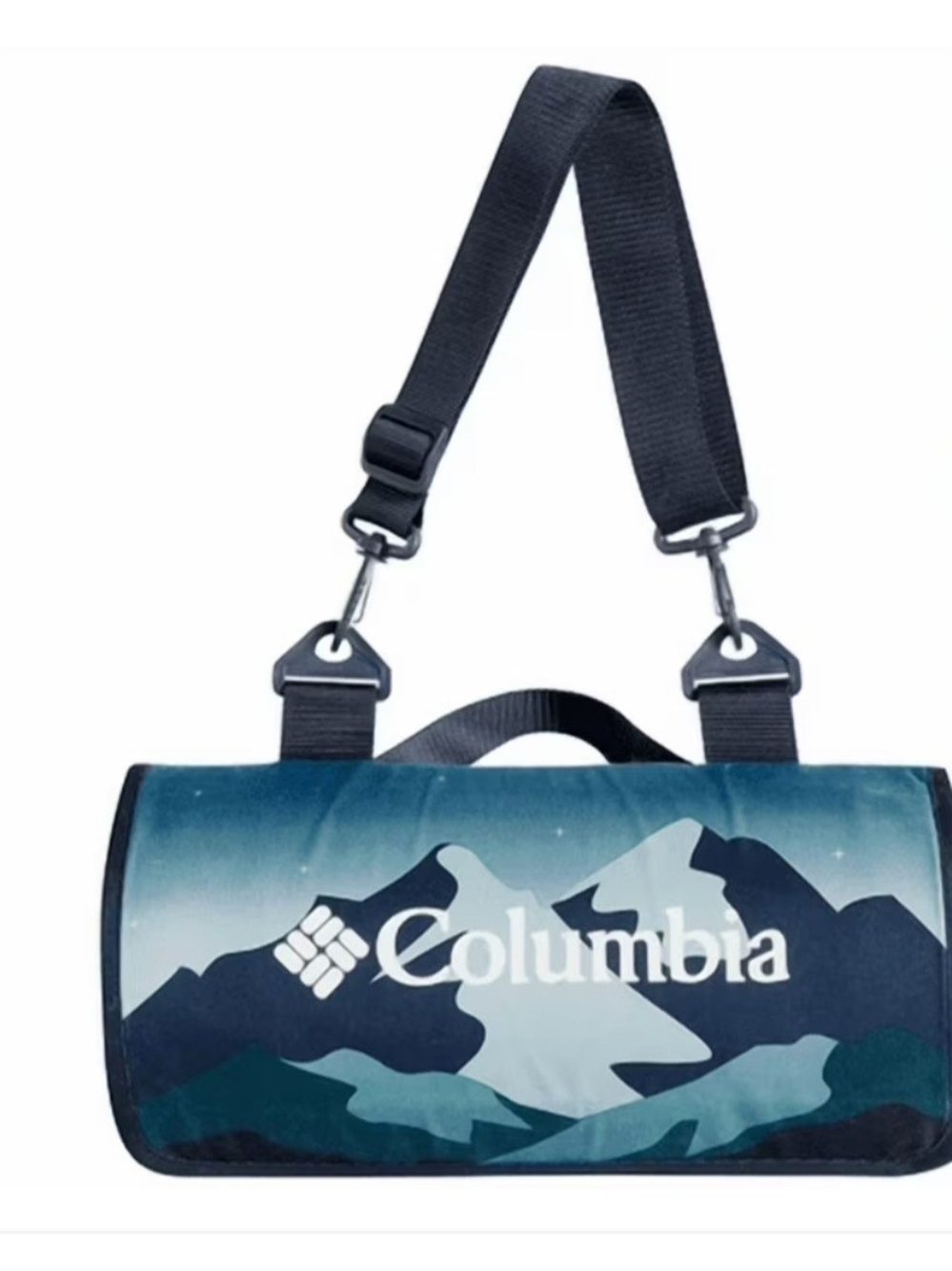 Columbia Blue and Black Waterproof Roll-Top Blanket